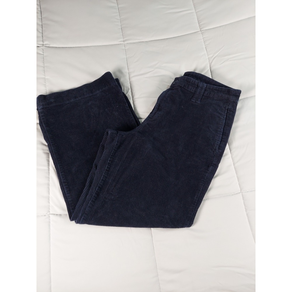 a.n.a Corduroy Pants Womens 16 Navy Super Wide Leg Heavyweight High Rise 34x30